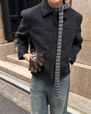 Suede-colored quilted jacket