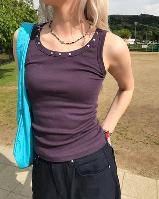 Studded neckline detail camisole