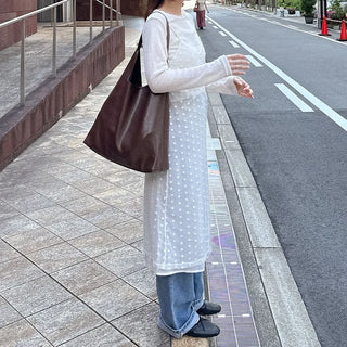 Faux leather tote bag