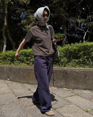 Cotton herringbone pants