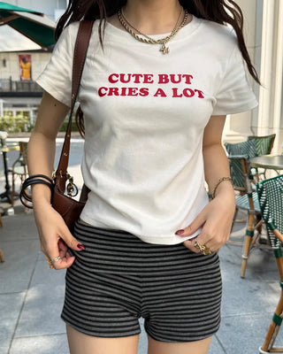 Lettering Crop T-Shirt