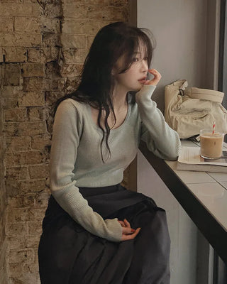 [Slenderizing effect] Bamboo soft rib knit