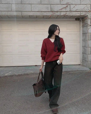Dark wash denim pants