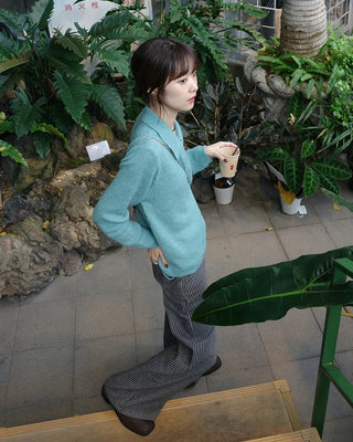 Herringbone striped pants