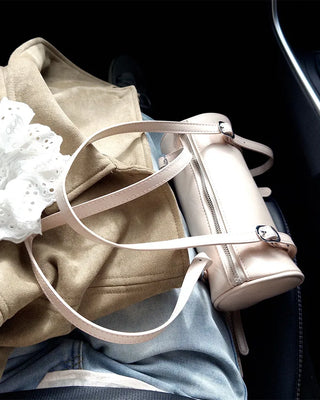 Faux leather buckle shoulder bag