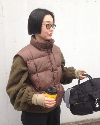 High-neck padded vest