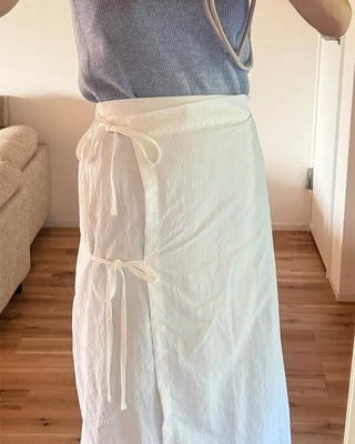 Wrap Ribbon Long Skirt