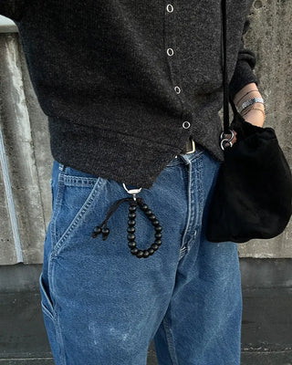 [7th Re-release] (ORIGINAL) Cord Knot Wood Keyring (black)