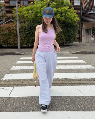 Summer cotton striped wide-leg pants