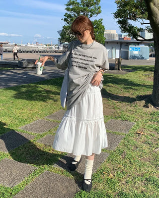 Tiered long skirt