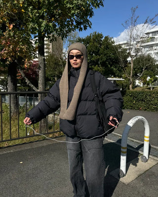 Checked padded jumper