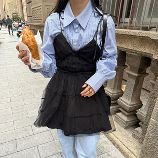 Chiffon layered mini dress