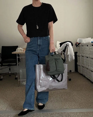 Basic semi-cropped T-shirt