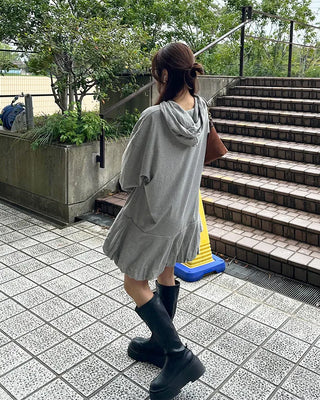 Peplum hoodie dress