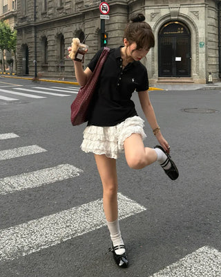 Lace frill shorts