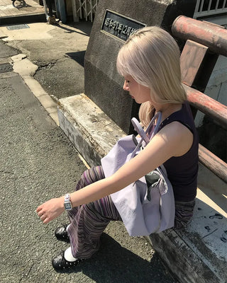 Waist string border bootcut
