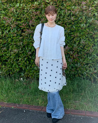 Frilled ribbon blouse