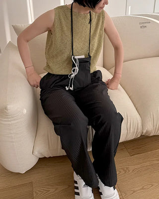 Seersucker Stripe Banding Pants