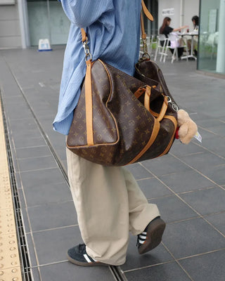 Wide-seam cotton pants