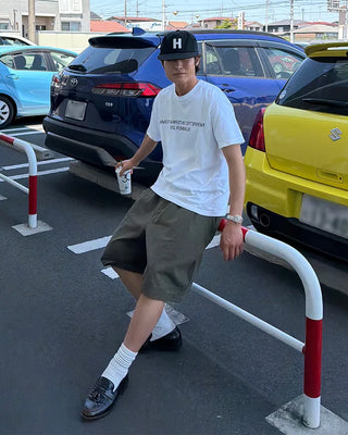 Roll-up chino shorts
