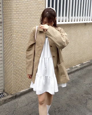 Single suede jacket