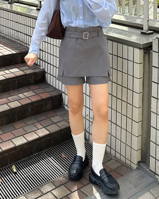 Flap pocket jacket & mini skirt set