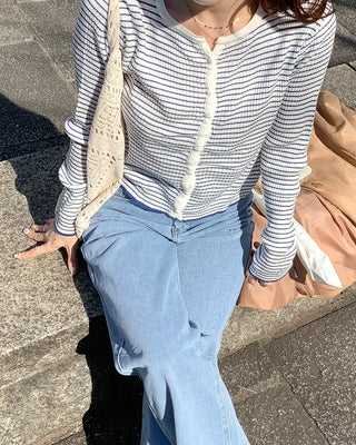 Ribbed border cardigan