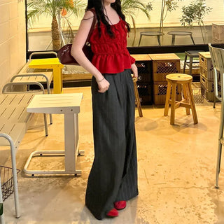 Shirred Ribbon Sleeveless Dress