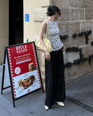 Polka Dot Round Neck Sleeveless