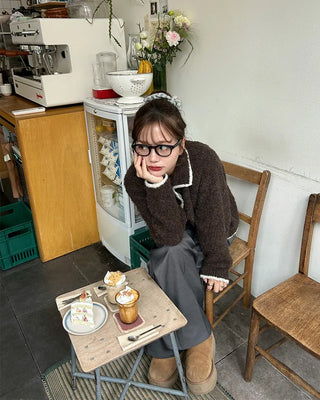 Two-tone knit cardigan