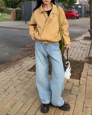 Oversized suede blouson