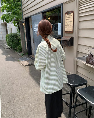 Oversized Striped Pocket Shirt