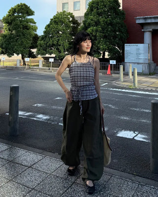 Side pintuck wide pants