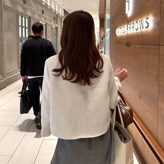 Collarless jacket