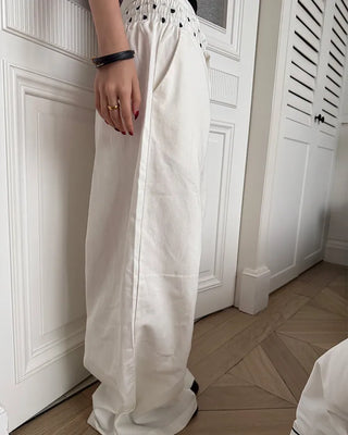 Polka Dot Layered Wide Pants