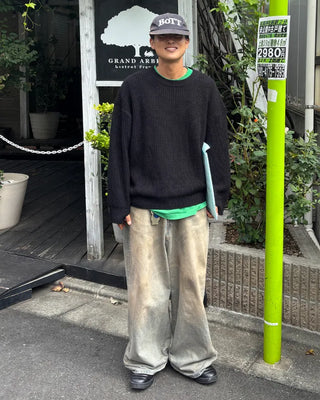 Crew Neck Rib Knit