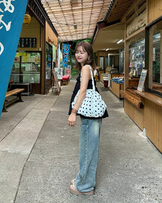 Dot Pocket Boston Tote Bag