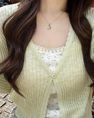 See-through ribbed cardigan