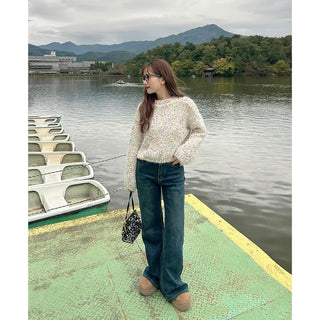 Colorful mixed-color knit