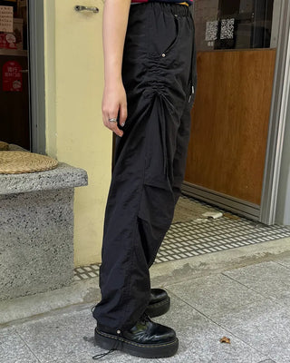 Side Shirring Ribbon Cargo Pants