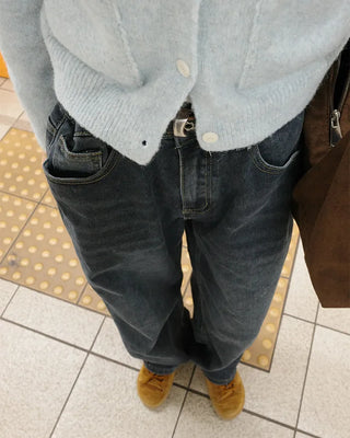Side seam denim pants