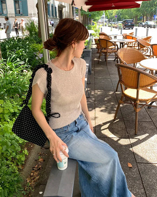 Dot Shirring Shoulder Bag