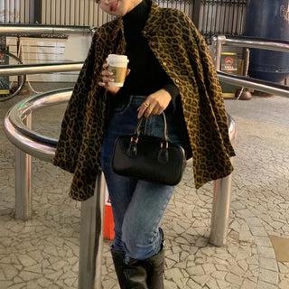 Leopard print oversized shirt