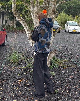 Camouflage fleece hooded vest