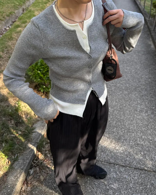 Layered-style cardigan