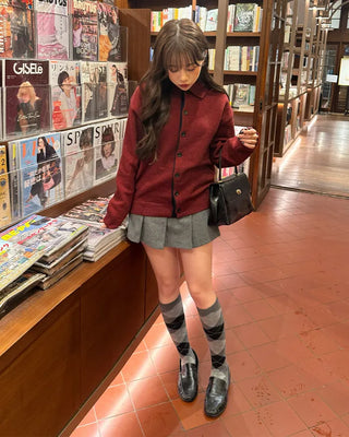 Argyle knee socks