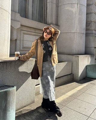 Loose-fit suede jacket