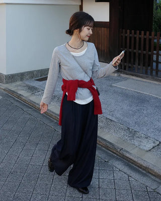 Zip-button knit cardigan