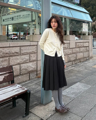 Pleated midi skirt