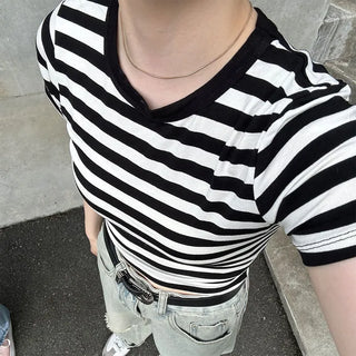 Striped cropped T-shirt